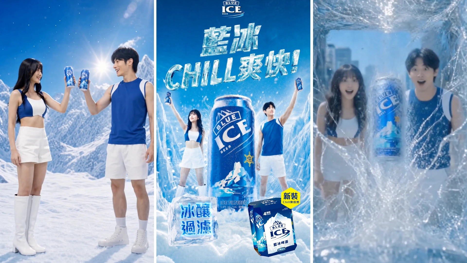Blue Ice Beer | 瞬間極凍的夏日街頭奇襲